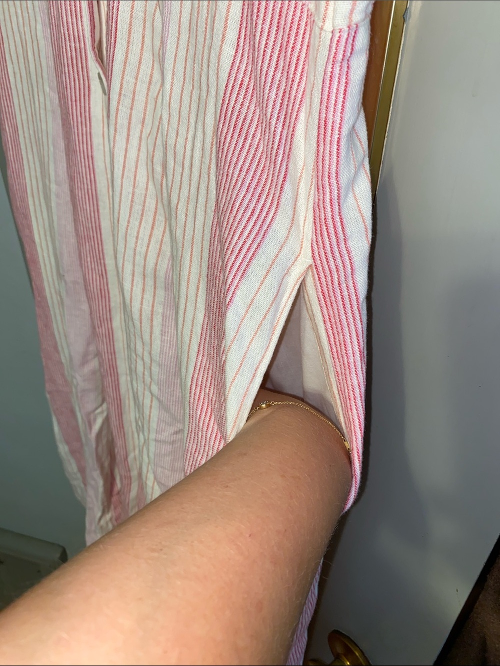 Universal Thread Pink and White Striped Button-Front Maxi Dress - Picture 6 of 7